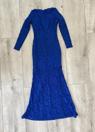 Вечернее платье синего цвета, размер м