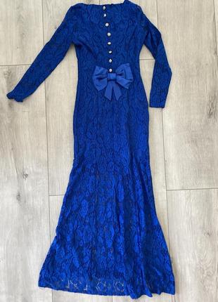 Вечернее платье синего цвета, размер м4 фото