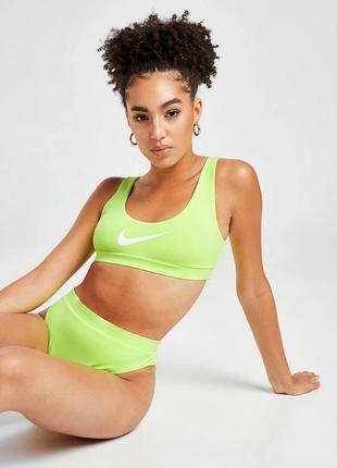 Женский салатовый раздельный купальник nike (nessa338-387). оригинал. размер m