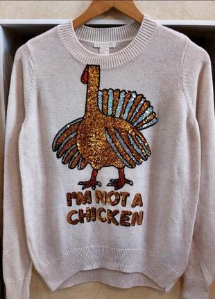 Красивый свитерик расшитый пайетками от h@m.