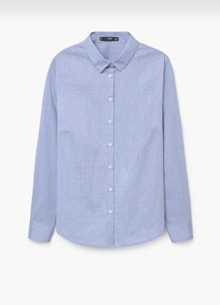 Голубая рубашка в принт от mango2 фото
