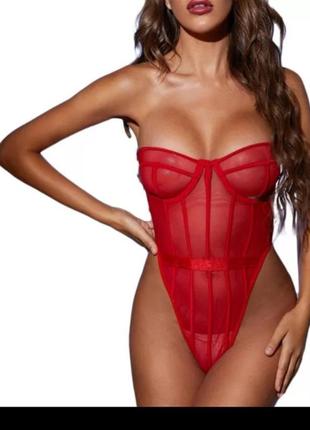 Сексуальный бодик с косточками и кнопками в районе паха