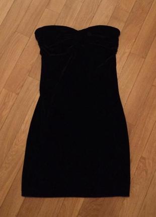 Маленькое чёрное бархатное платье mango, s4 фото