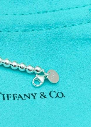 Серебряный браслет tiffany &amp; co с мятным сердцем6 фото