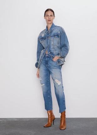 Синие джинсы straight zara