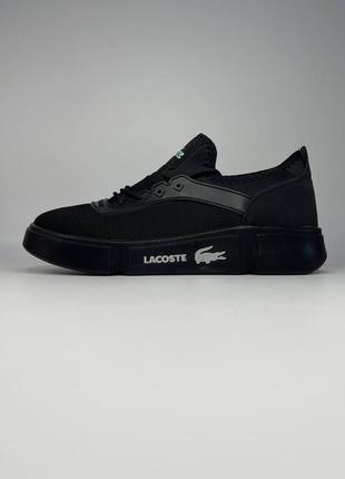 Чорные мужские кроссовки lacoste новые
