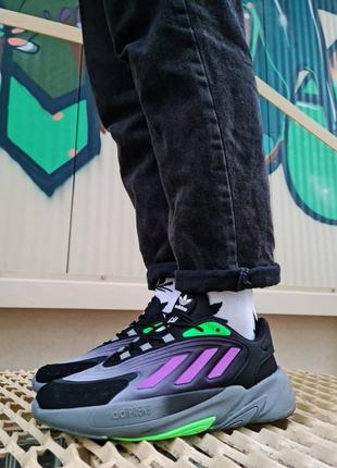 Кроссовки adidas ozelia black purple3 фото