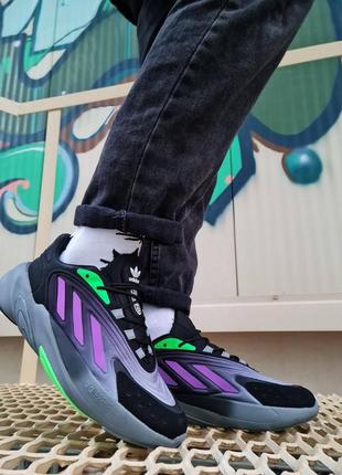 Кросівки adidas ozelia black purple2 фото