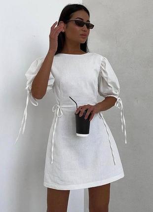 Женское приталенное платье 42-44,46-48 молочный, ткань лакоста, изящное, качественное и приятное