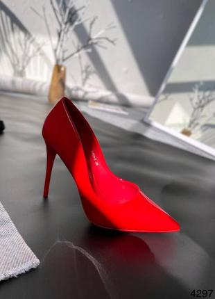 Лодочки женские красные лак туфли2 фото