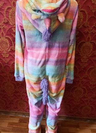 Теплая флисовая пижама единорог размер м кгуруми кигуруми сплошная3 фото