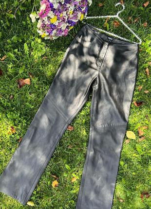 Стильные качественные натуральные кожаные штаны3 фото