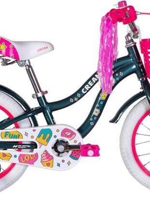 Велосипед st 16" formula cream рама 8.5" зеленый с розовым (ops-frk-16-175)