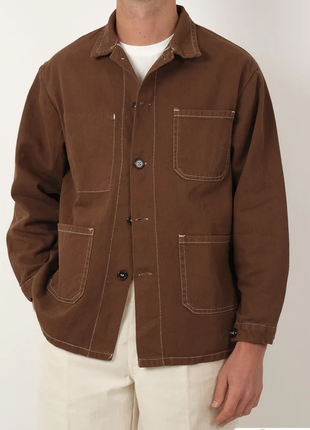 Куртка в стиле рабочей одежды selected men's slhcanvas cocoa brown work jacket9 фото