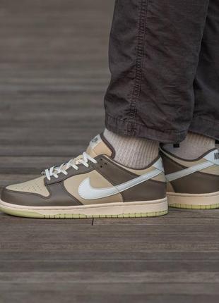 Мужские кроссовки nike sb dunk low  beige\brown\green patch #найк