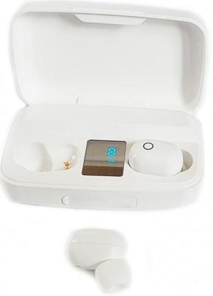 Bluetooth стерео навушники бездротові c боксом для зарядки air j16 tws original. колір білий3 фото