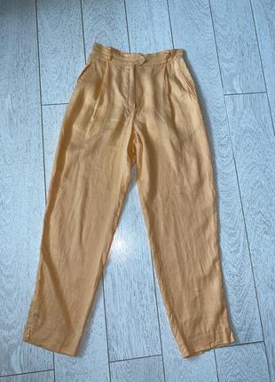 Стильные штаны оригинал max mara 100% натуральный лён лен льняные брюки летние модные скидки2 фото