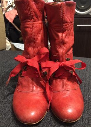 Aith кожаные ботинки сапожки красные 23-23.5 см2 фото