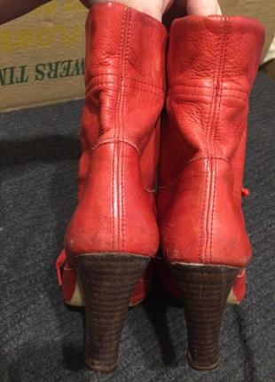Aith кожаные ботинки сапожки красные 23-23.5 см7 фото