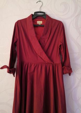 Бордовое винтажное платье2 фото