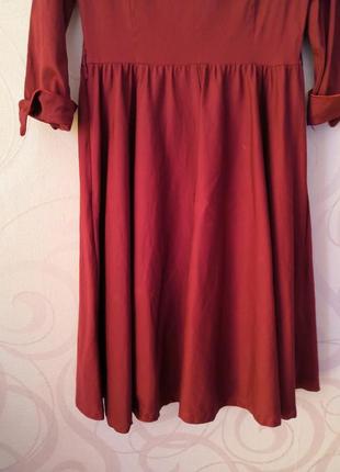 Бордовое винтажное платье8 фото