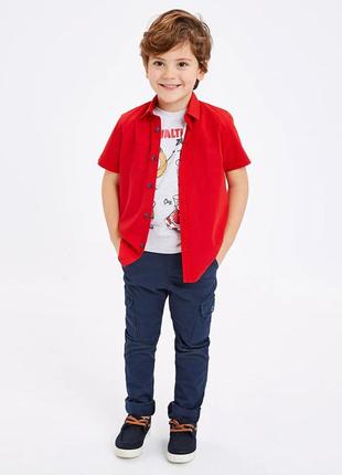 Красная рубашка тенниска шведка с коротким рукавом lc waikiki lcw kids red shirt