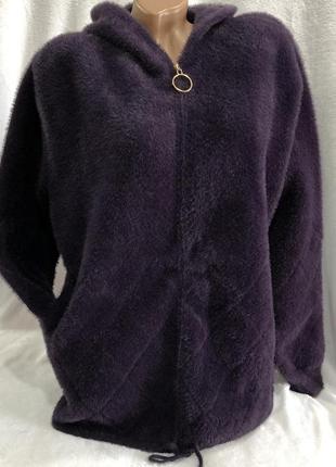 Пальто курточка шубка альпака турция с капюшоном