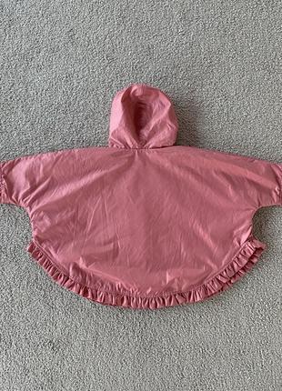 Новое розовое бодрящее роза детское пончо куртка с сумочкой на девочку 104см 3-4 года на весну2 фото