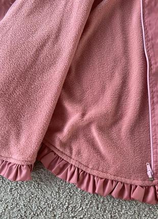 Новое розовое бодрящее роза детское пончо куртка с сумочкой на девочку 104см 3-4 года на весну5 фото