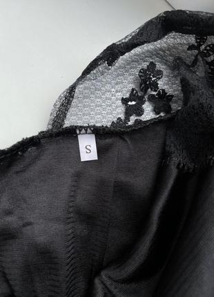 Красивое нарядное кружевное платье макси длинное р.s черное7 фото