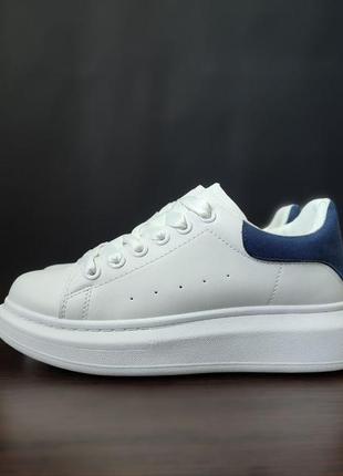 Кроссовки криперы ботинки мокасины слипоны белые в стиле  alexander mcqueen6 фото