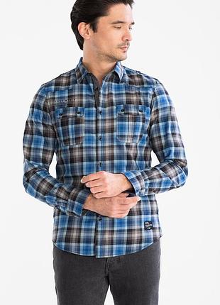 Хлопковая рубашка в клетку c&a