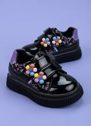 Кросівки для дівчаток k005-3 чорні стильні милі