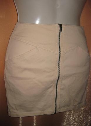 Хлопок97% шикарная юбка с двумя карманами маленький размер с замочком спереди расстегивается