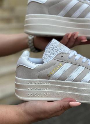 Кросівки жіночі adidas gazelle light gray/ кеди адідас газелі білі7 фото