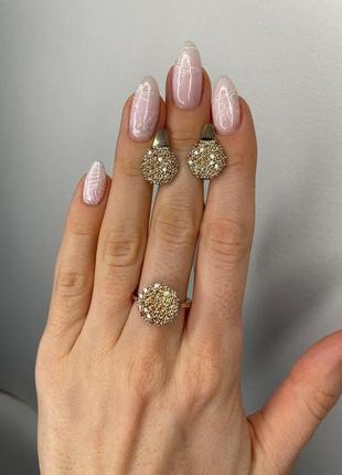 Срібні сережки з фіанітом berry-742 фото