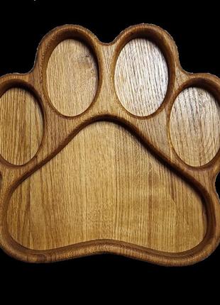 Менажниця  дерев'яна «лапка», ((33х30см, висота 3.5-3.8см)
