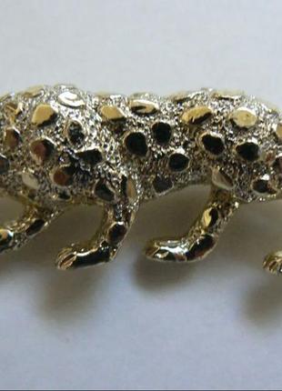 💥 брошь gerry's золотой оттенок с леопардом, ягуаром, пантерой, дикой кошкой💥3 фото