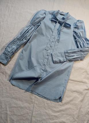 Сукня мініблакитна на ґудзиках xs shein