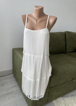 Платье гетсби чикаго платья белое бахрома 20-е годы света молочная фотосессия вечерняя