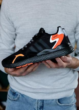 Чоловічі кросівки adidas nite jogger 3m black orange