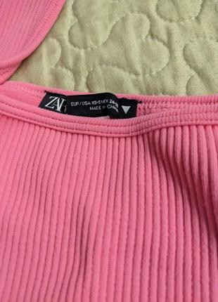 Топ zara xs-s розовый цвет barbie seamless crop top4 фото