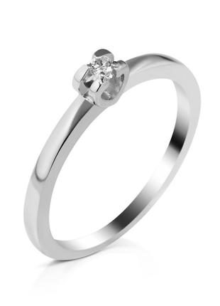 Срібне кільце з діамантом b003-10 розмір:17.5;18.5;19;1 фото