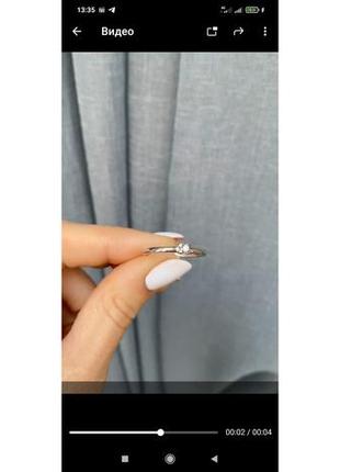 Серебряное кольцо с бриллиантом b003-105 фото
