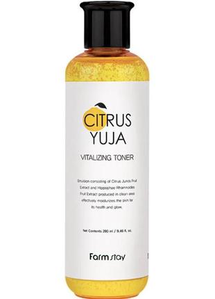 Тонер с экстрактом юдзу farmstay citrus yuja vitalizing toner 280 мл