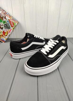 Мужские vans old skool black white7 фото