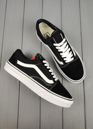 Мужские vans old skool black white6 фото