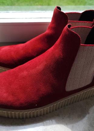 Ботинки ботинки замшевые челси красные gabor 39 размер8 фото