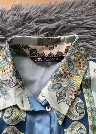 Zara коллекция 2022 стильная рубашка в принт4 фото