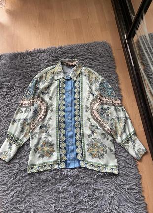 Zara коллекция 2022 стильная рубашка в принт3 фото